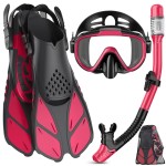 Ubekezele Snorkeling Gear for Adults Men Women,4 in 1 Snorkel Set with Panoramic View Diving Mask Anti-Fog Anti-Leak,Dry Top Snorkel,Fins and Travel Bag for Swimming,Snorkeling and Travel Diving