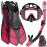 Ubekezele Snorkeling Gear for Adults Men Women,4 in 1 Snorkel Set with Panoramic View Diving Mask Anti-Fog Anti-Leak,Dry Top Snorkel,Fins and Travel Bag for Swimming,Snorkeling and Travel Diving