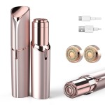 Facial Hair Removal for Women, Painless Hair Remover Device Lady Face Electric Razor for Lip, Chin,arms with USB Rechargeable Included 2 pc Replacement Heads