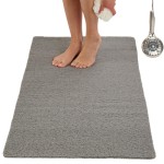 Anti Slip Shower Mat - Non Slip Shower Mats for Inside Shower - Large 47x24 Loofah Shower Floor Mat Non Slip - Bath Mat for Shower - Secure Mat Without Suction Cups (47x24 Gray)