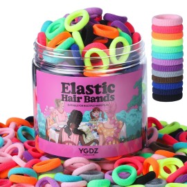 YGDZ Cotton Mini Hair Ties and Ponytail Holders Set for Toddlers and Kids: 300PCS Seamless Elastic Multicolor Bands, Hair Accessories for Little Girls