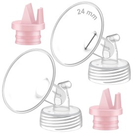 Maymom Pump Part Compatible with Spectra/Ameda Luna Pumps, Syngery Gold; Incl Wide Mouth Flange 24 mm 2nd Gen. Pink Valve; Not Original Spectra Flange; Replaces Spectra S1 S2, Plus Shield, Accessories