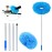 Ceiling Fan Duster Retractable Ceiling Cleaner Reusable Microfiber Ceiling Fan Blade Cleaner Duster with Extension Pole 13 to 50 inch for Furniture Bookshelves Wall Door Blue