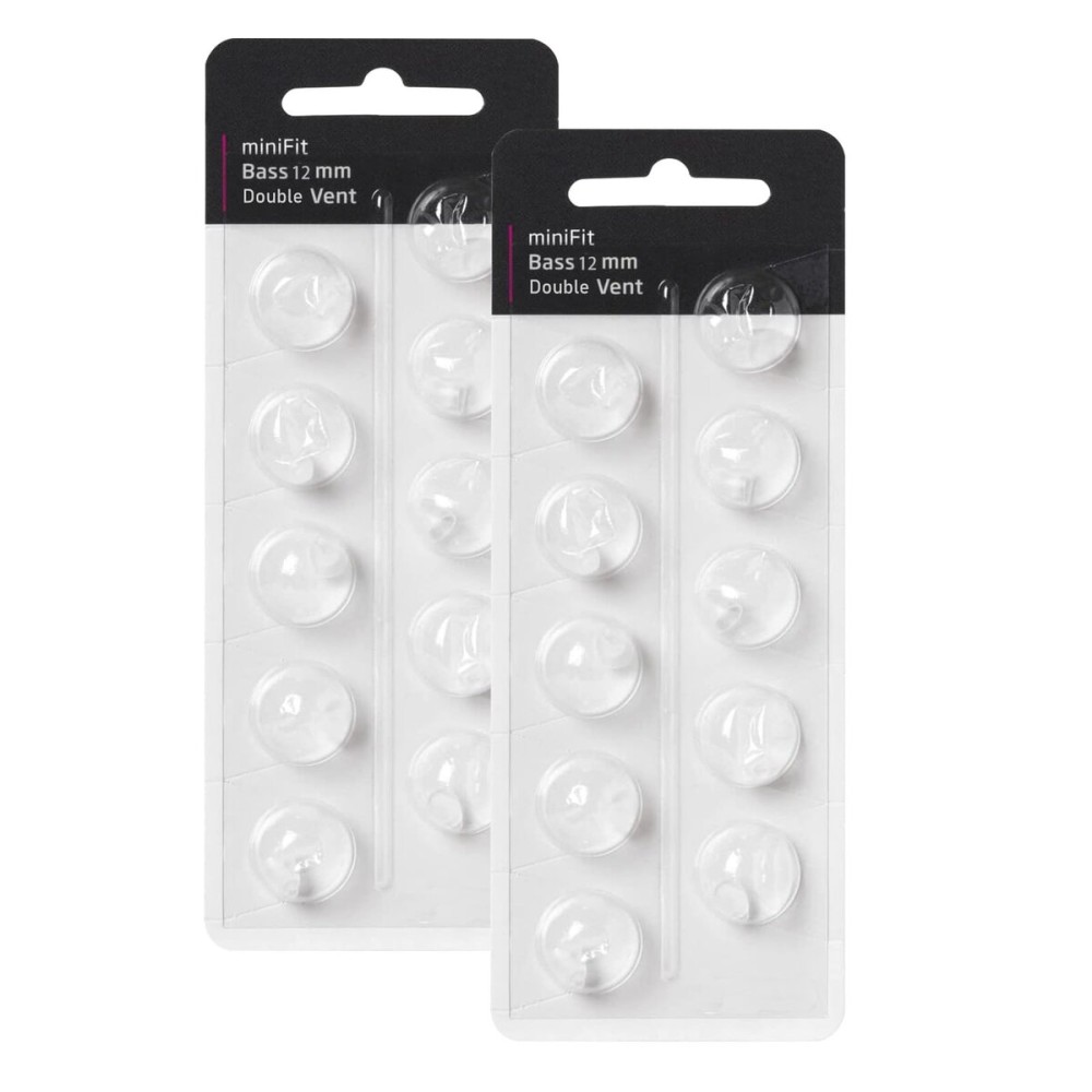 Hearing Aid Domes for Oticon Replacements, Oticon Minifit Single Vent Bass Domes (8 mm/2 Packs, Universal Domes for Oticon Hearing Aid Supplies. (12MM Double Vent)