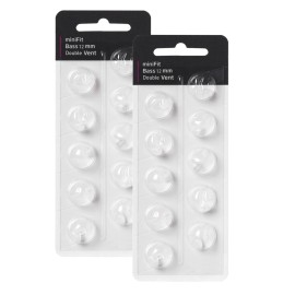 Hearing Aid Domes for Oticon Replacements, Oticon Minifit Single Vent Bass Domes (8 mm/2 Packs, Universal Domes for Oticon Hearing Aid Supplies. (12MM Double Vent)