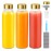 Zukro Glass Water Bottles with Gold Lids 18 oz, Reusable Clear Glass Juice Bottles Stainless Steel Airtight Cap for Juicing, 100% Leak Proof Juice Drinking Jar for Refrigerator, BPA Free, Set of 3