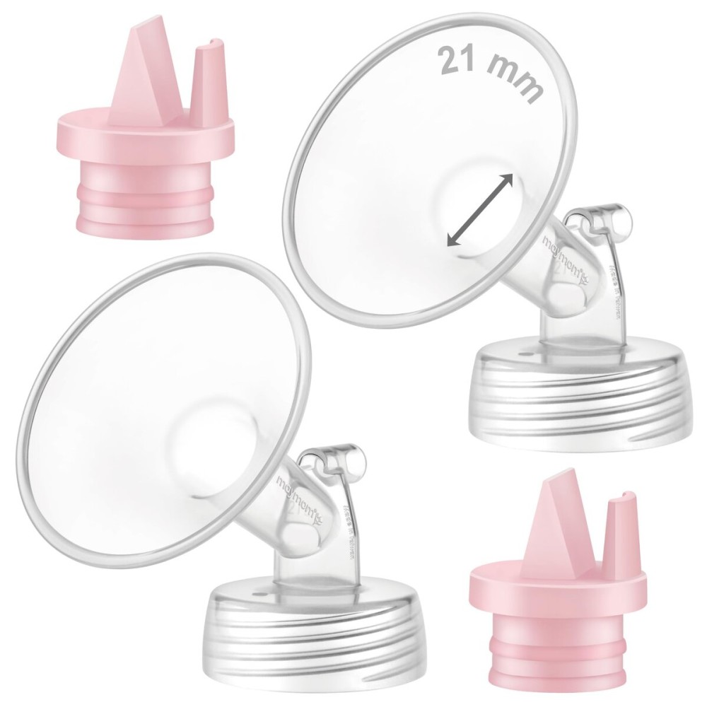 Maymom Pump Part Compatible with Spectra/Ameda Luna Pumps, Syngery Gold; Incl Wide Mouth Flange 21 mm 2nd Gen. Pink Valve; Not Original Spectra Flange; Replaces Spectra S1 S2, Plus Shield, Accessories
