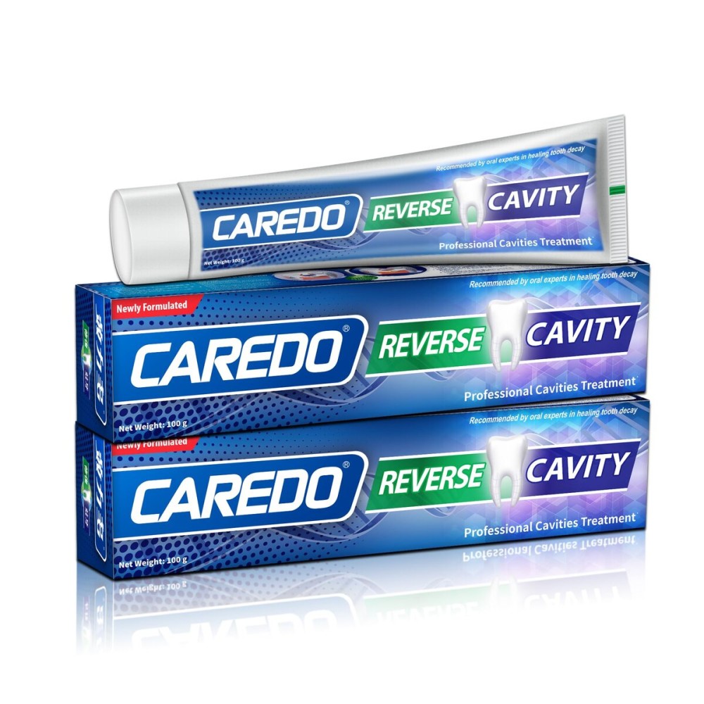 Upgraded Taste - CAREDO Cavity Reversal Hydroxyapatite Toothpaste for Adults, Cavity Tooth Filler as Remineralizing Home Cavity Repair, Fluoride Free Reverse Cavities for Tooth Decay Repair, 2-Pack