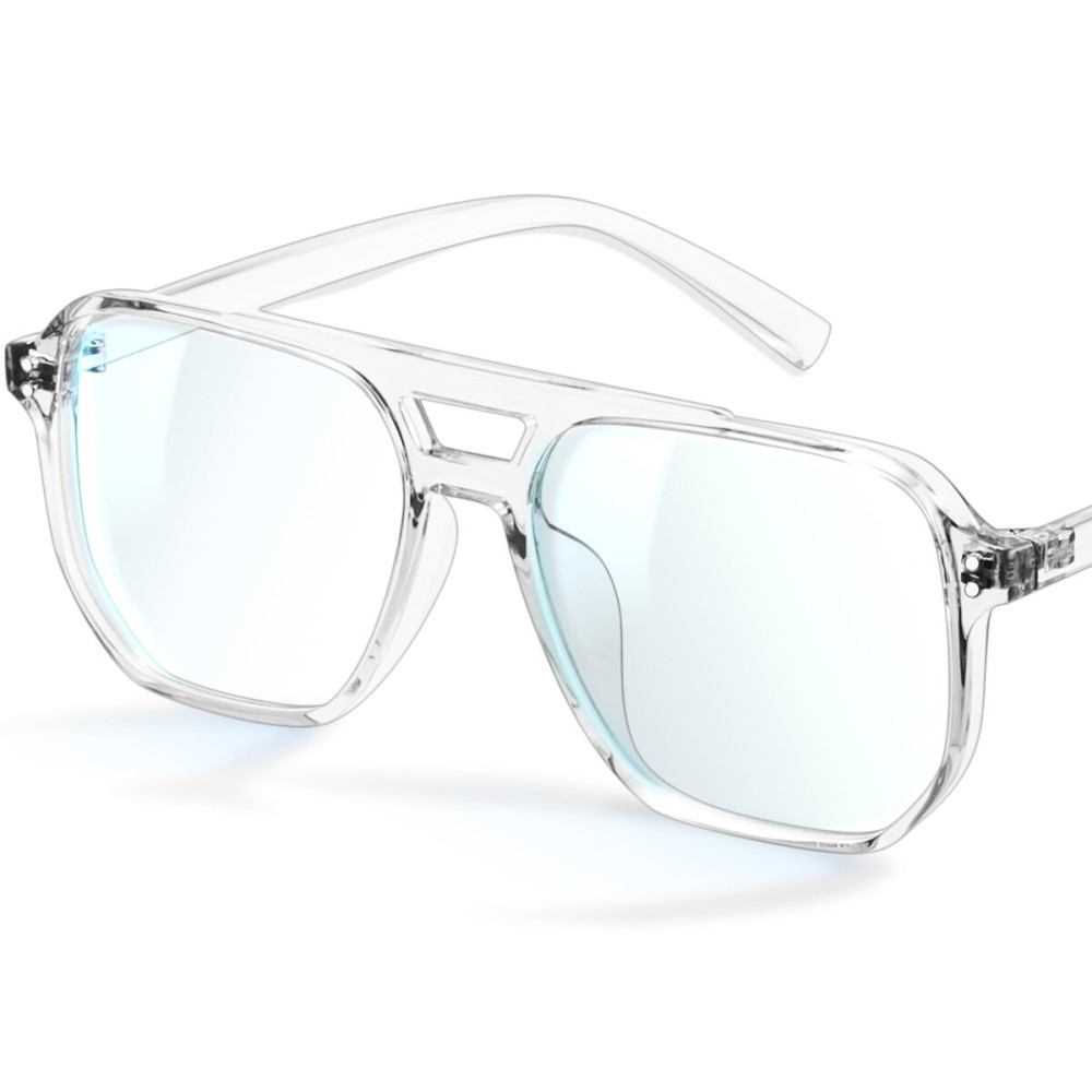 livho Vintage Aviator Blue Light Blocking Glasses, Fashion Oversized Frames with UV Protection Coating, Unisex Design