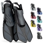 CAPAS Snorkel Fins, Swim Fins Travel Size Short Adjustable for Snorkeling Diving Adult Men Women Kids Open Heel Swimming Flippers