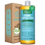 Yoken EWG Verified Castile Soap Liquid Unscented 33.8 fl oz Pure Castile Liquid Cleanser Made With Organic Oil, Clean & Gentle, Natural Castor Oil Soap for Body Wash, Hand, Dishes, Laundry