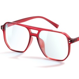 livho Vintage Aviator Blue Light Blocking Glasses, Fashion Oversized Frames with UV Protection Coating, Unisex Design