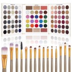 UCANBE Eyeshadow Palette with 15 Brushes Makeup Sets, Pigmented Eye Makeup Pallet Holiday Gift Set, Matte Smokey Rosy Neutral Glitter Eye Shadow Powder & Contour Highlight Blush All-in-One Make Up Kit