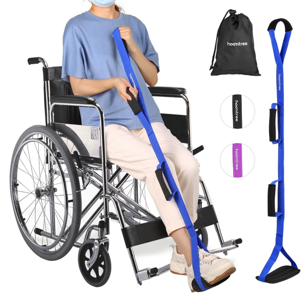 35 Inches Long Leg Lifter Strap with Padded Handgrips and Foot Loop,Rigid Leg Lifter Hip&Knee Replacement Surgery Recovery Kit,Foot Lifter Easily Get in and Out of Bed,Car,Wheelchair
