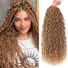 8 Packs Faux Locs Crochet Hair, 18 Inch Goddess Bohemia Locs Crochet Hair, Hippie Locs Crochet Braids, Synthetic Braids Hair Extensions (18 Inch, 8Packs, 27)