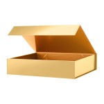 PACKHOME Christmas Gift Box 11.5x8x2.5 Inches, Sturdy Shirt Box with Magnetic Lid for Multiple Occasions (Glossy Gold)