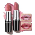 Anglicolor 2pcs Glitter Pink Lipstick,High Impact Lipcolor,Lightweight Hydrating Formula Smooth and Non-Sticky,Metallic Lipstick For Women,Full-Coverage Lip Color