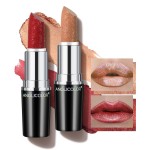 Anglicolor 2pcs Nude and Red Glitter Lipstick,High Impact Lipcolor,Lightweight Hydrating Formula Smooth and Non-Sticky,Metallic Lipstick For Women,Full-Coverage Lip Color