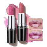 Anglicolor 2pcs Pink Glitter Lipstick,High Impact Lipcolor,Lightweight Hydrating Formula Smooth and Non-Sticky,Metallic Lipstick For Women,Full-Coverage Lip Color