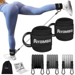 Ayombo Ankle Resistance Bands with Cuffs, Ankle Weights Exercise Bands for Working Out, Recoils and Glutes Workout Equipment, Leg Resistance Bands Set with Ankle Strap for Women & Men Home Gym Fitness