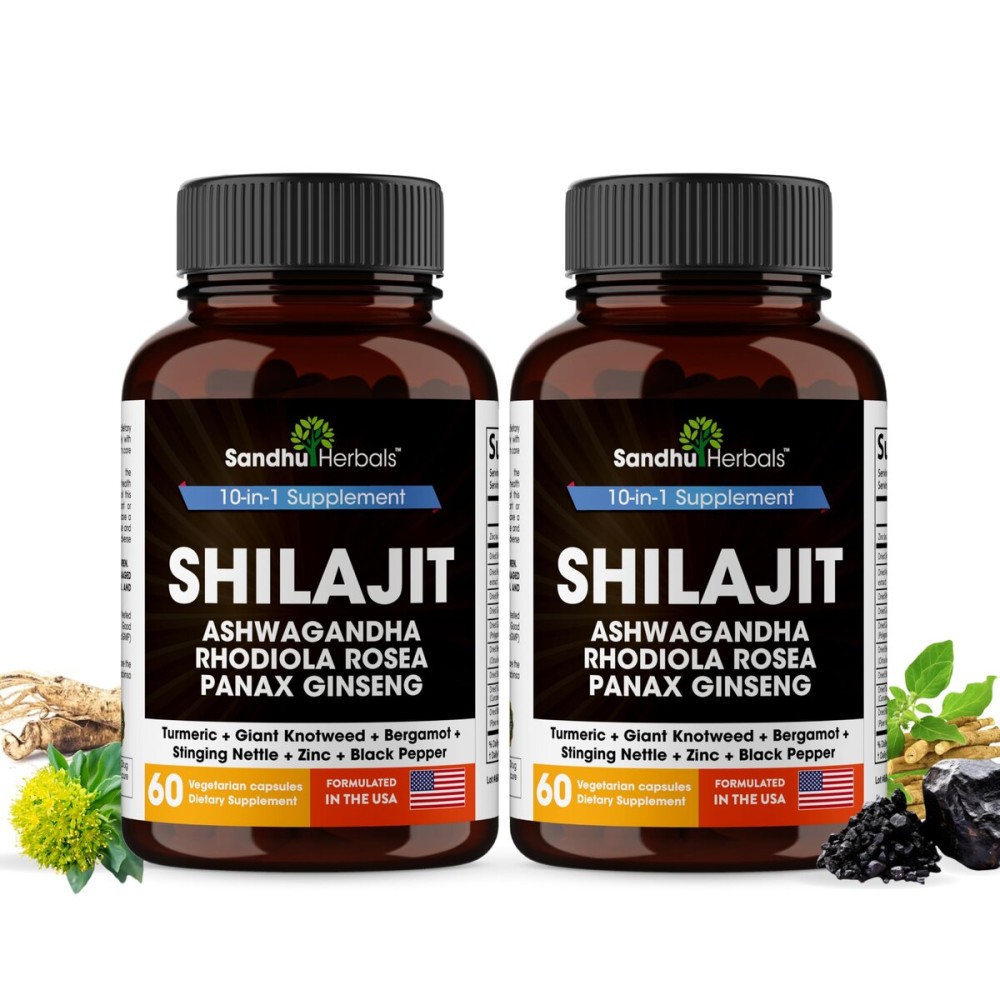 Shilajit Pure Himalayan for Men & Women | 120 Capsules with Ashwagandha | High Potency and Energy Supplement | Better Absorption than Gummies | For Extra Power and Stamina | Combo with Sea Moss