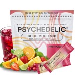 Psychedelic Water Good Mood Mix - Fruit Punch - Powder Packets - Calming Kava Drink Mix - Easy Open Single-Serving - Flavored Kava Powder - Mucuna Pruriens - Stevia - Adaptogen Drink Mix - 14 Stick