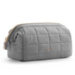 BAGSMART Makeup Bag Travel Toiletry Bag, Puffy Padded Make Up Bags for Women Makeup Organizer Case, Wide-open Pouch Purse Travel Essentials Toiletries Accessories Brushes, Gray