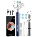 JEGOAT Ear Wax Removal Tool Camera, Ear Cleaner with Camera, Ear Cleaning Kit 1296P HD Ear Scope, 6 LED Lights and 12 Ear Picks, Earwax Removal with Otoscope to Earify Earwax for iOS and Android