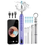JEGOAT Ear Wax Removal Tool Camera, Ear Cleaner with Camera, Ear Cleaning Kit 1296P HD Ear Scope, 6 LED Lights and 12 Ear Picks, Earwax Removal with Otoscope to Earify Earwax for iOS and Android