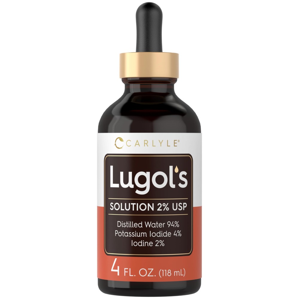 Carlyle Lugols Iodine 2 Percent | 4 fl oz (Pack of 1) | Potassium Iodide and Iodine Solution 2% Liquid Drops