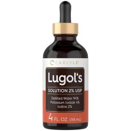 Carlyle Lugols Iodine 2 Percent | 4 fl oz (Pack of 1) | Potassium Iodide and Iodine Solution 2% Liquid Drops