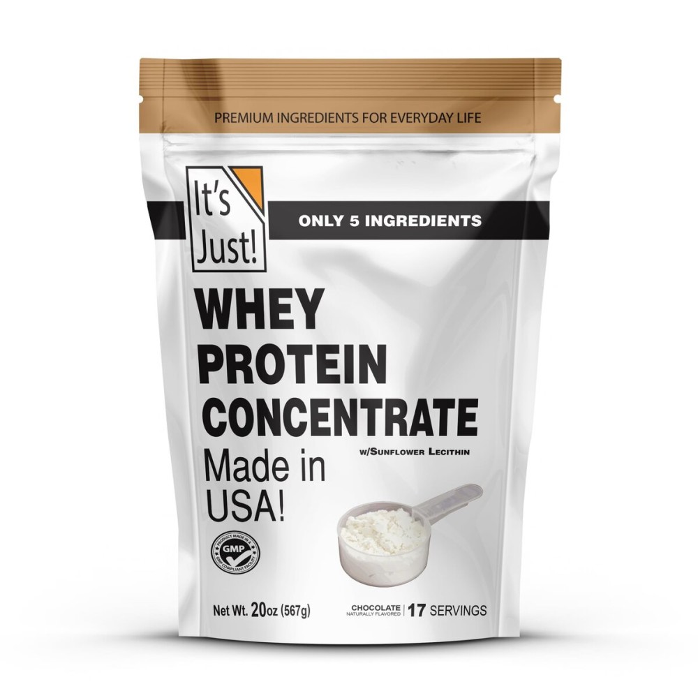 It\'s Just! - 100% Whey Protein Concentrate, Made in USA, Premium WPC-80, Natural Cocoa Powder (1.25 Pound, Chocolate)