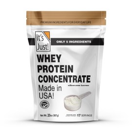 It\'s Just! - 100% Whey Protein Concentrate, Made in USA, Premium WPC-80, Natural Cocoa Powder (1.25 Pound, Chocolate)