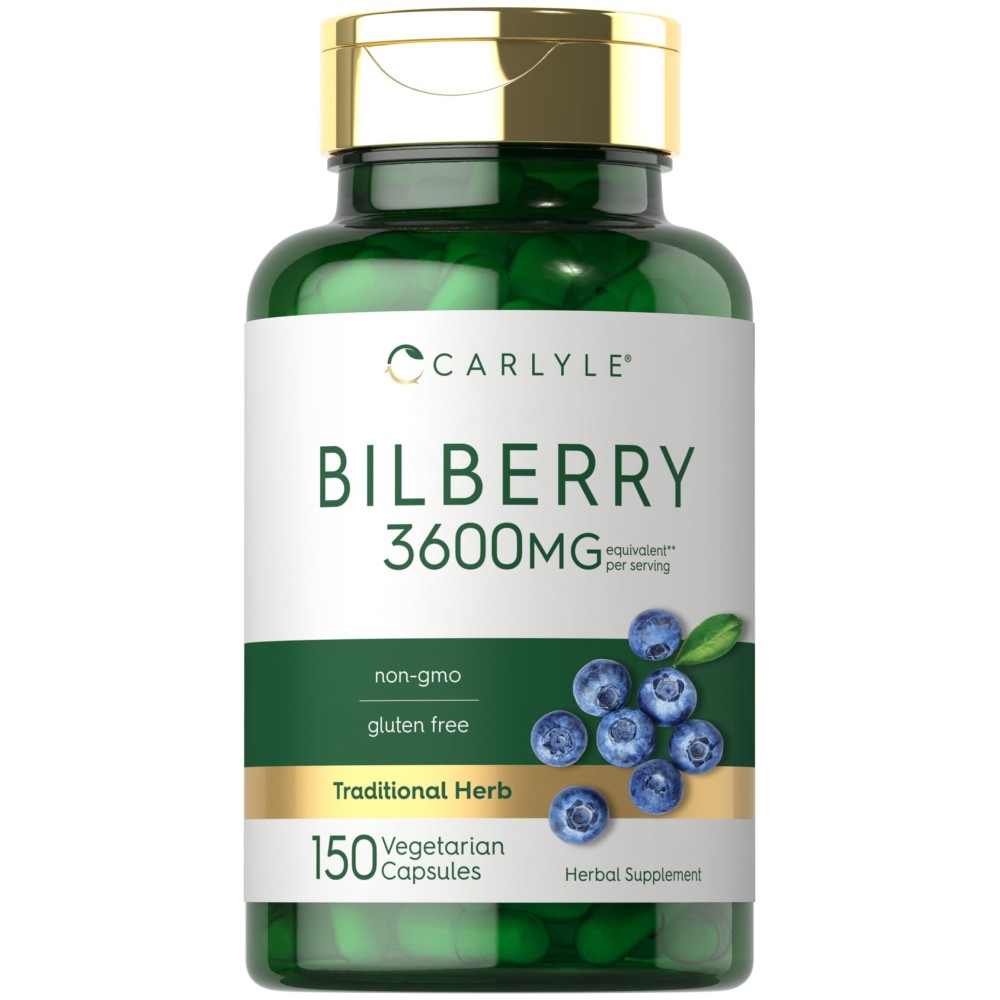 Carlyle Bilberry Extract Capsules | 3600mg | 150 Count | Vegetarian, Non-GMO, Gluten Free Fruit Supplement