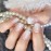 Pearl White Gradient Baby Pink Press on Nails - iBeautying False Nails - Summer French Glossy Finish Finger Daily Wear Nail - Medium-short Square Acrylic Reusable Fake Nails 24pcs