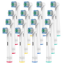 Replacement Toothbrush Heads Compatible with Oral B Braun,16 Pack Professional Electric Brush Heads for Oral B Replacement Heads Refill Pro 500/1000/1500/3000/3757/5000/7000/7500/8000