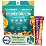Keppi Electrolytes Powder Packets Tropical Flavors 30 Servings - No Sugar Hydration Supplement with Potassium, Magnesium, Sodium - Keto, Vegan, Fasting-Friendly, Zero Calorie Hydration Packets