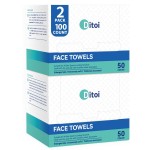 Ditoi Disposable Face Towels,Ultra Thick Face Towelettes XL, Lint-Free Facial Wipes for Makeup Removal & Gentle Skin Care,1012,100 Count,Pearl-textured