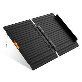 Black Aluminum Ramp 2FT, With Non-Slip Surface Wheelchair Ramp, Folding Portable Wheelchair Ramps for Home Steps,Scooter Ramp for Car, Stairs, Doorways, Curbs, 800 LBS Weight Capacity, 28.3 W x 24\'\'L