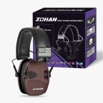 ZOHAN UPGRATED EM054 Electronic Shooting Ear Protection with 4X Sound Amplification, Slim Active Noise Reduction Earmuffs for Gun Range