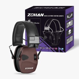 ZOHAN UPGRATED EM054 Electronic Shooting Ear Protection with 4X Sound Amplification, Slim Active Noise Reduction Earmuffs for Gun Range