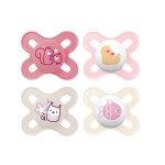 MAM Original Start Matte Baby Pacifiers, Binky for 0-3 Months, BPA-Free Silicone Nipple, Easy to Clean, Best for Newborn Babies, Developed with Medical Experts, 4 Count Binkies with Sterilizer Case