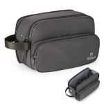 Estour Toiletry Bag for Men, Travel Essentials Travel Toiletry Bag, Water-Resistant Compact Bathroom Roll Organizer for Hygiene, Shaving kit, Gifts for men (Mystery Gray(Polyster))
