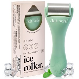 Kitsch Ice Roller for Face - Stainless Steel Face Ice Roller to Reduce Puffiness, Redness & Headaches - Cooling Facial Roller for Skin Care, Irritation Relief & Spa-Like Experience at Home - Mint
