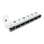 EZY DOSE Weekly (7-Day) AM/PM Daily Pill Organizer, Vitamin Case, and Medicine Container, X-Large Compartments, Arthritis Friendly, Convenient with Effortless Portability, Clear/Black Lids, BPA Free