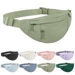 Frenou Large 4-Zipper Waist Pack Crossbody Belt Bag for Running Fanny Pack for Women and Men Crossbody Belt Bag Bum Bag with Adjustable Strap for Sports Dark Khaki Green