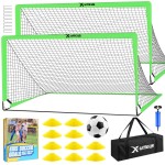 Kids Soccer Goals for Backyard Set of 2, 4 x 3 ft/6 x 4 Toddler Soccer Goal Training Equipment with Soccer Ball, Cones, Pop Up Soccer Net for Kids Age 3-5 4-6 6-8 8-12 10-12 Outdoor Games Sports Gifts