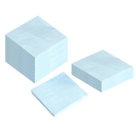100 Pack Cocktail Napkin 2-Ply Dessert Napkins Folded 5 x 5 Inches Disposable Napkins for Dinner Wedding Birthday Baby Shower Party Bridal Anniversary Reception Event (100, Light Blue)