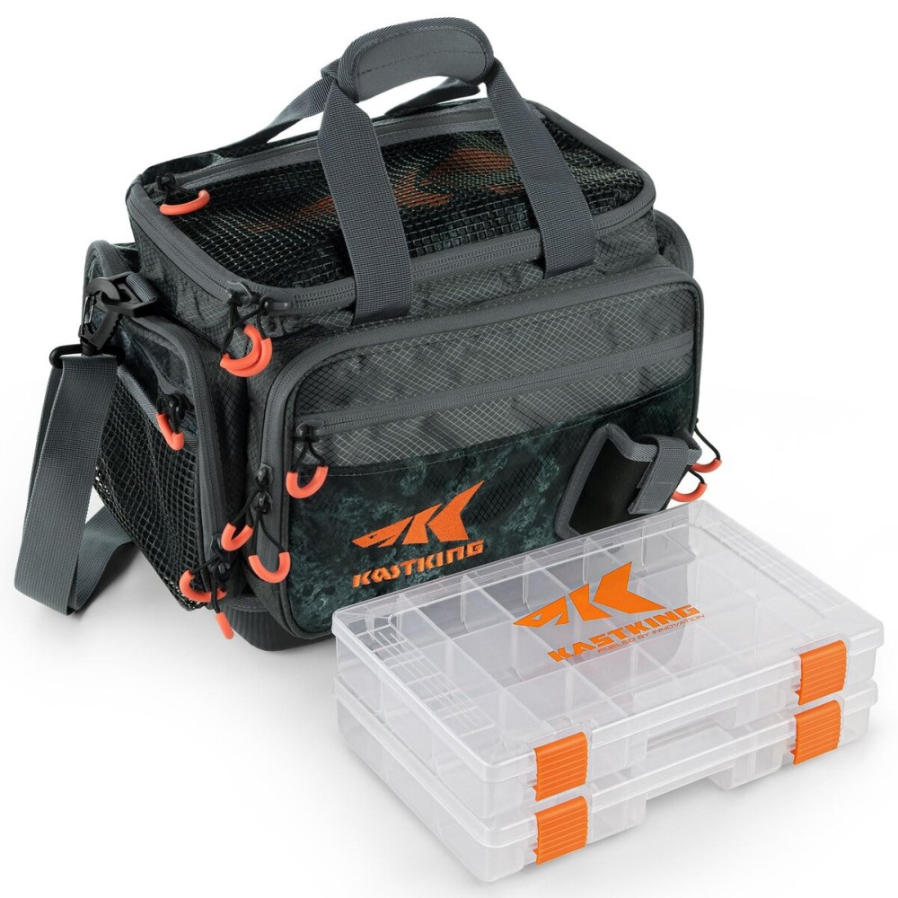 KastKing Fishing Gear & Tackle Bags - Saltwater Resistant Fishing Bags - Fishing Tackle Storage Bags,Medium-Hoss, (With2 3600 Trays,15x11x10.25 Inches)
