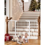 Cumbor 29.7-54.2 Wide Baby Gate for Stairs, Mom\'s Choice Awards Winner-Self Closing Dog Gate Indoor for Doorways, No Drilling Pressure Mounted Pet Gates for Kids, Easy Walk Through Safety Gate, White